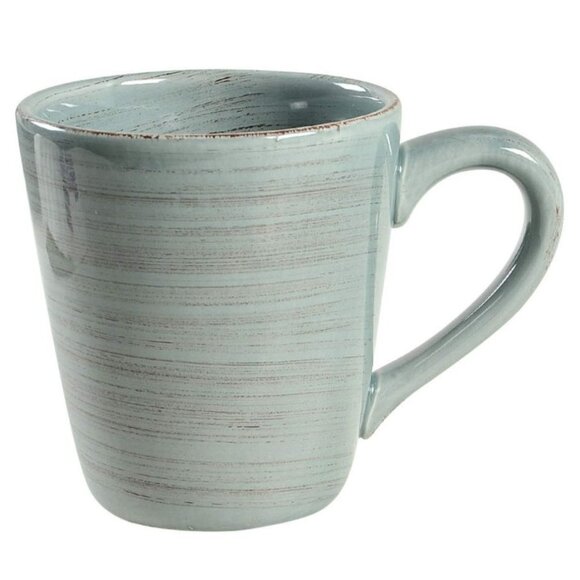 Set Of 3 Stoneware Mugs With Textured Gray Finish - Picture 1 of 3